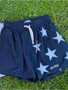 Kill Crew Navy Shorts with White Star Print